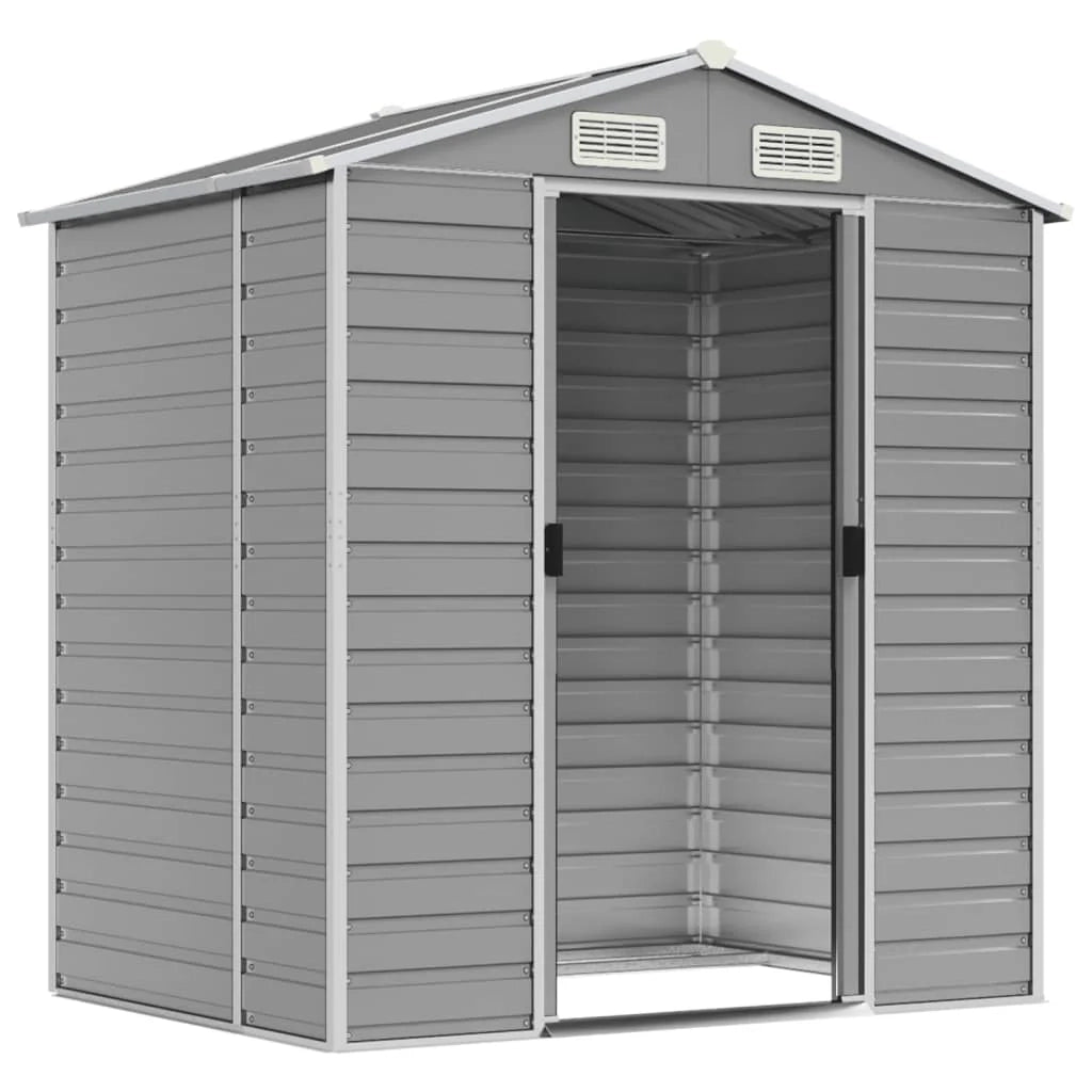 Casetta da giardino cabina ripostiglio capanno da esterno capanno per attrezzi robusta colore chiaro 191 x 130 x 198 cm acciaio zincato grigio 02_0022241