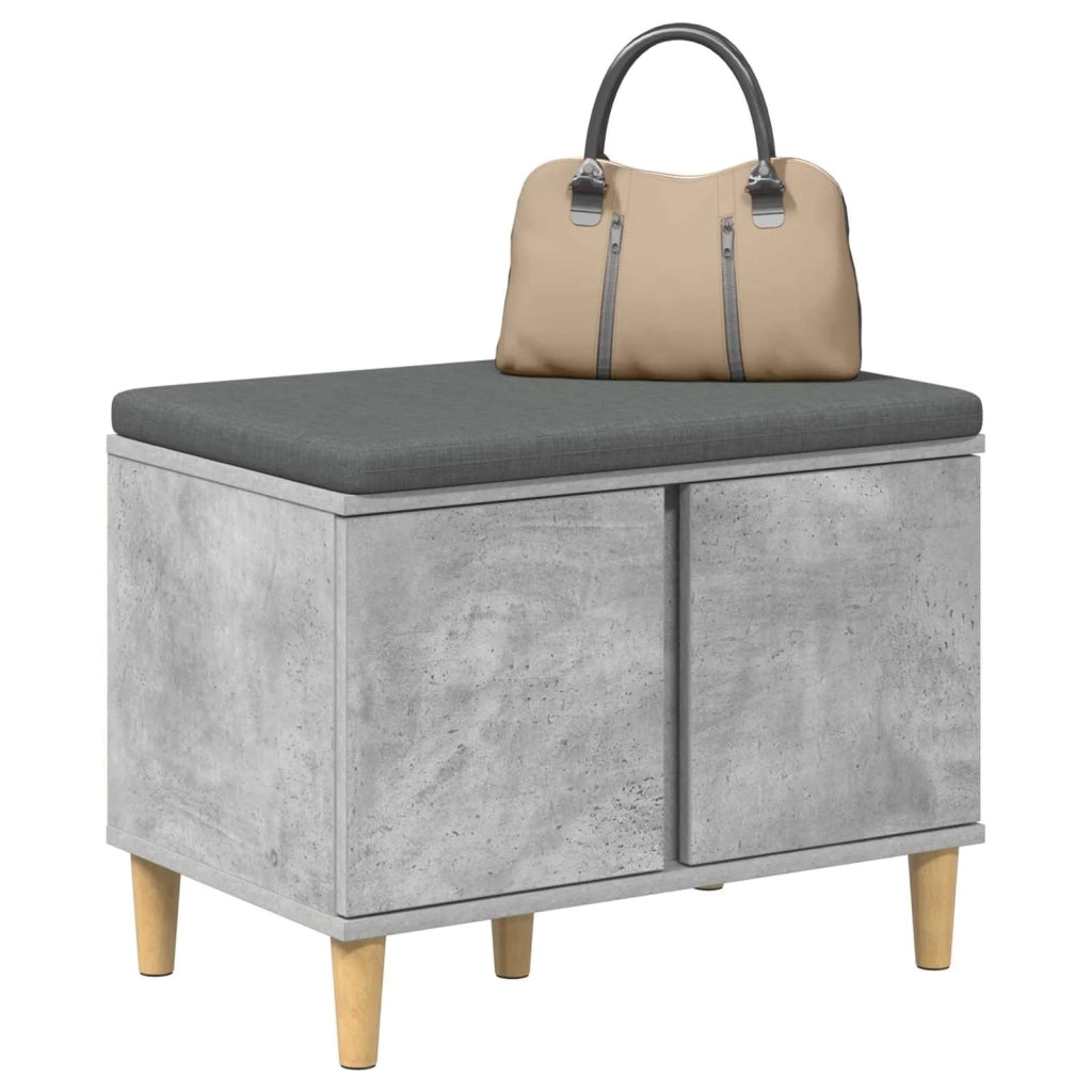 Panca per ingresso con cuscino Grigio Cemento 60 x 38 x 46 cm 891523