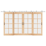 Kit Binari Porta Scorrevole 400 cm Acciaio Inossidabile Argento 3295770