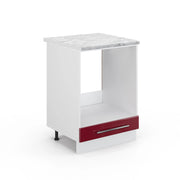 Mobile per forno da incasso Fame-Line Bordeaux lucido/Bianco 60 cm, PL Marmo Vicco