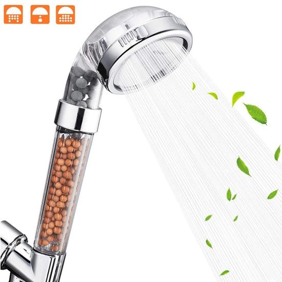 Douchekop ionico - antikalk douchekop - filtro douchi - economia d'acqua - 3 strati di filtrazione ionica - 3 impostazioni di getto regolabili - douchi manuale - douchekop per bagno - douchi a mano - aumento della pressione dell'acqua - filtro dell'acqua