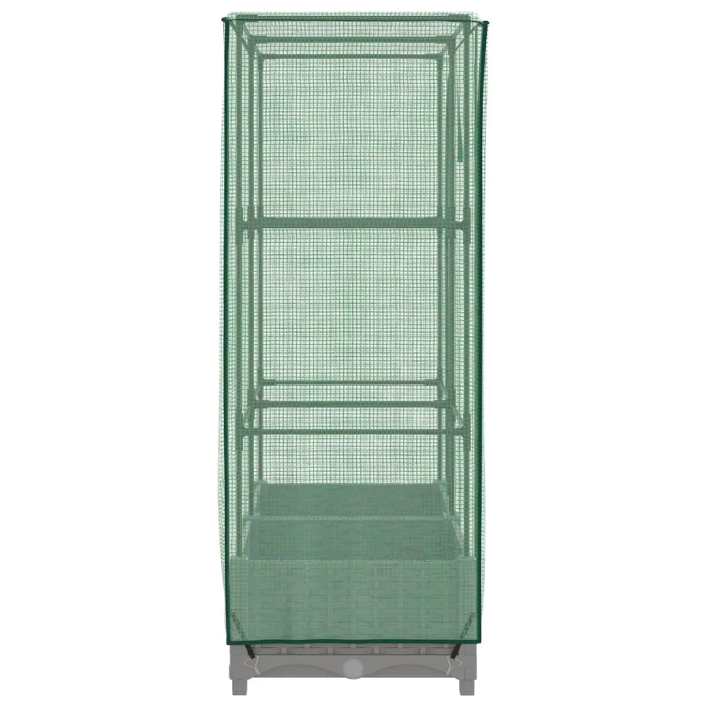 Aiuola rialzata/fioriera con copertura effetto rattan 80 x 40 x 123 cm grigio chiaro 02_0038784