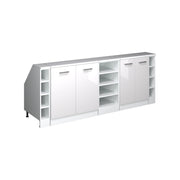 Mobile cucina sottotetto R-Line Bianco lucido/Bianco 210 cm Set di 5 carcasse armadio profondità 60 cm Vicco