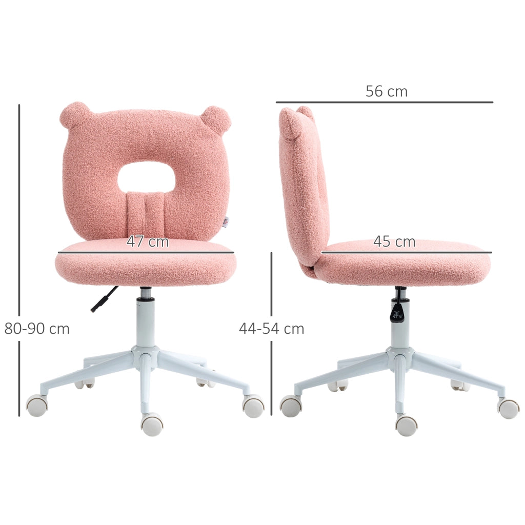 Sedia per bambini con schienale a forma di orso e seduta regolabile in altezza ¨C zephmum ¨C rosa