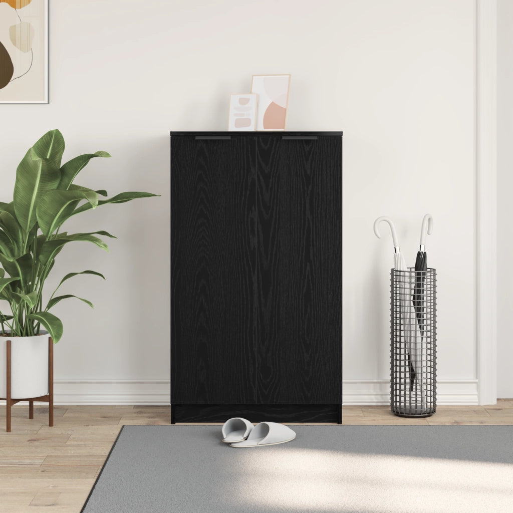 Mobile per scarpe  Nero Rovere 59x35x100 cm in legno ingegnerizzato