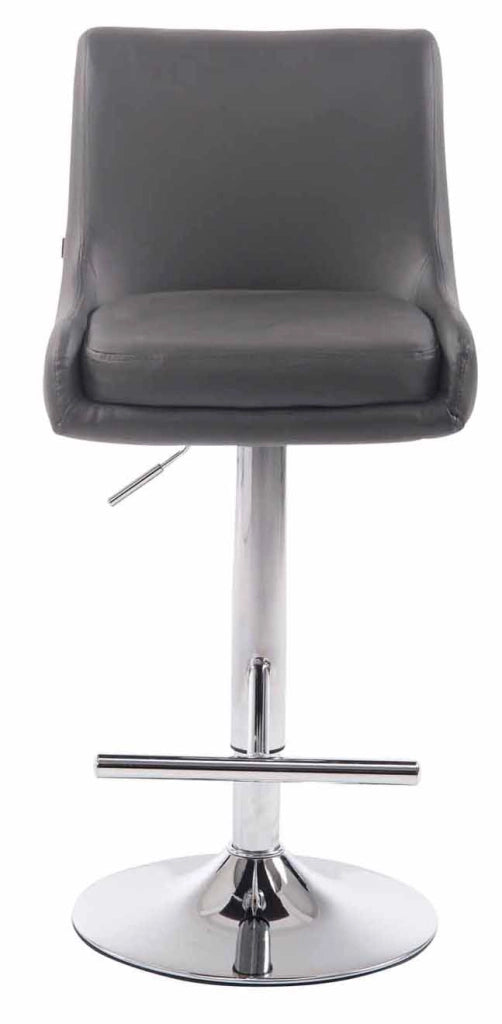 Set 2 Sgabelli Bancone Club in Similpelle grigio,cromo