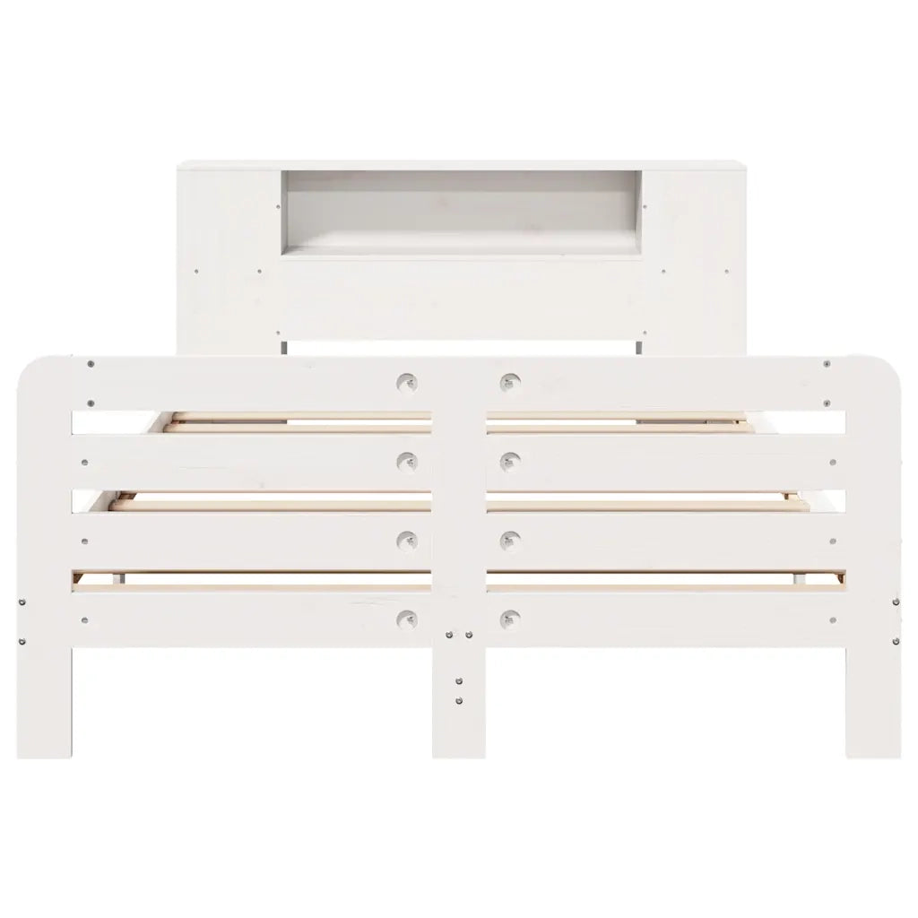 Letto senza Materasso Bianco 140x190 cm Legno Massello di Pino 3309900