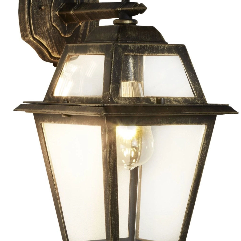 Applique Da Esterno Vintage Nuova Orleans Alluminio Nero Antico Vetro 1 Luce E27