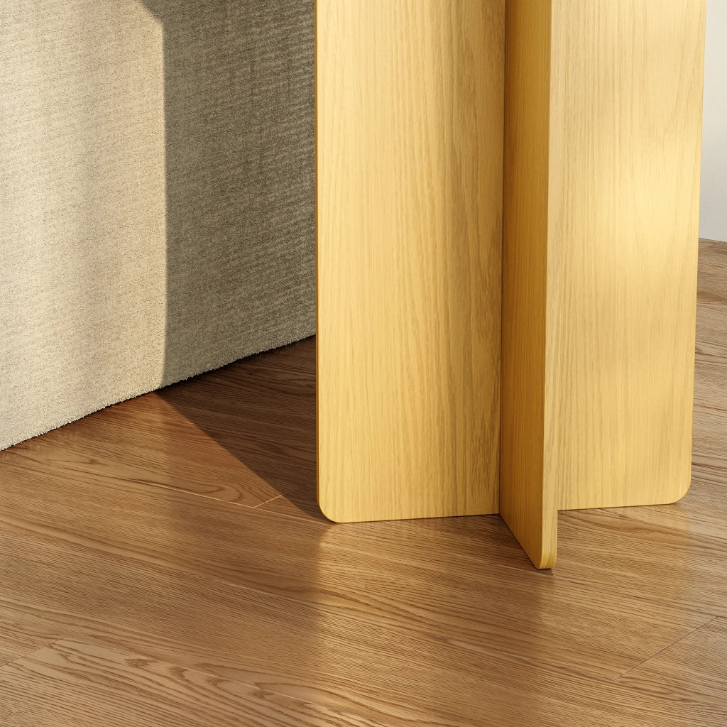 Tavolino Laterale Vappevn con Piano Rotondo 60 x Ø40 cm - Effetto Rovere [en.casa]