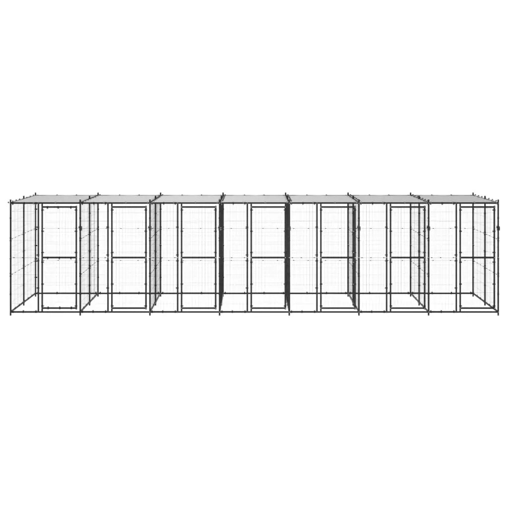 Gabbia per Cani da Esterno in Acciaio con Tetto 16,94 mÂ² cod mxl 56931