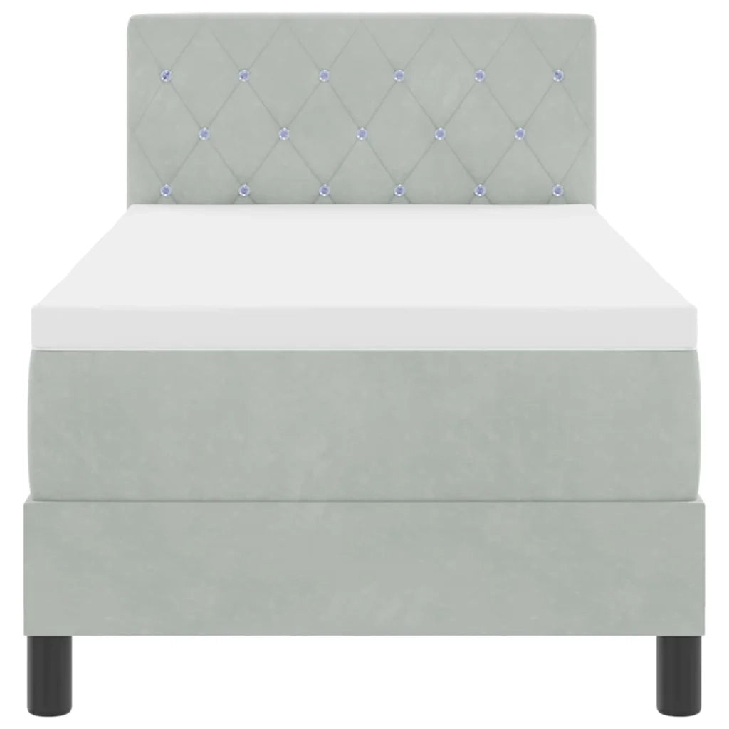Letto a Sorgente LED con led Grigio chiaro 80 x 200 cm Velluto 3342548
