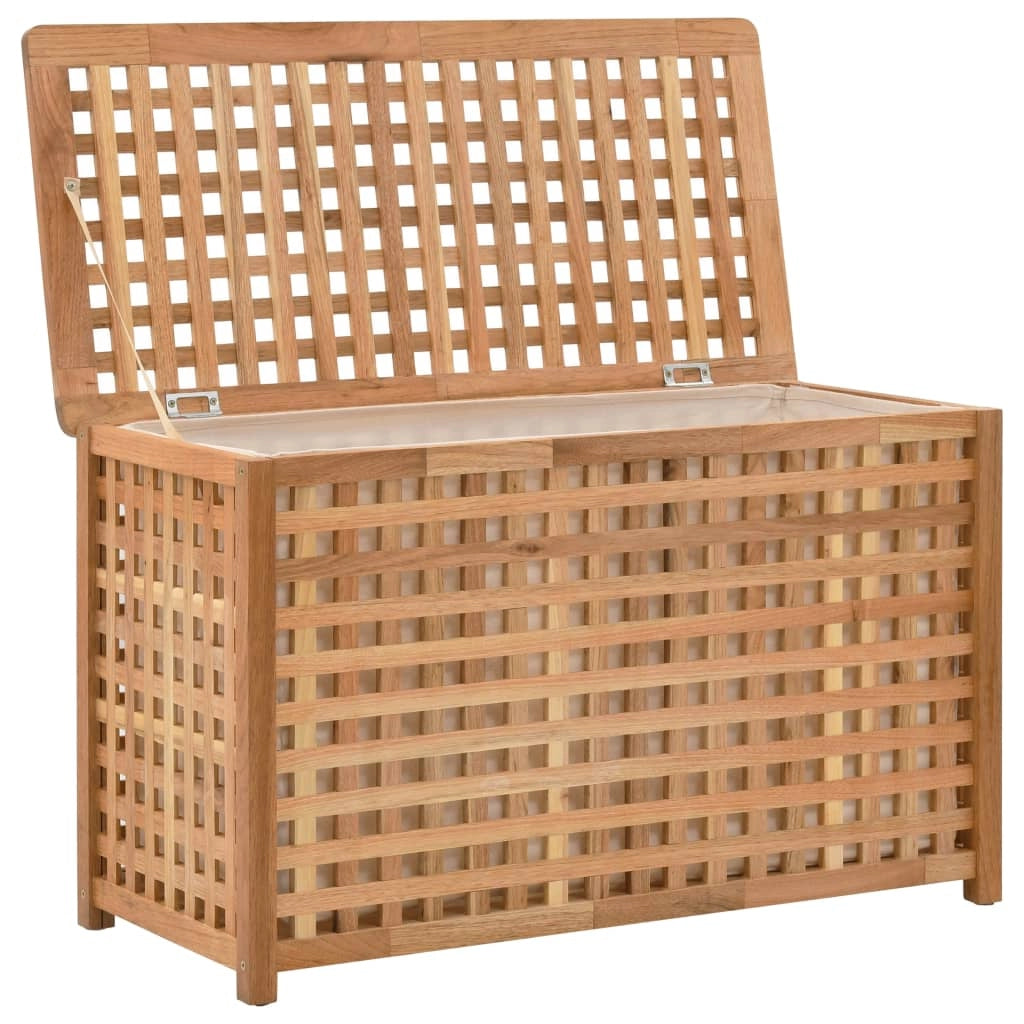 Cassapanca portabiancheria 77,5 x 37,5 x 46,5 cm legno massello di noce 02_0006165