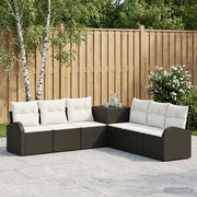 Set di divani 7 pz Nero e Bianco Crema 3448695