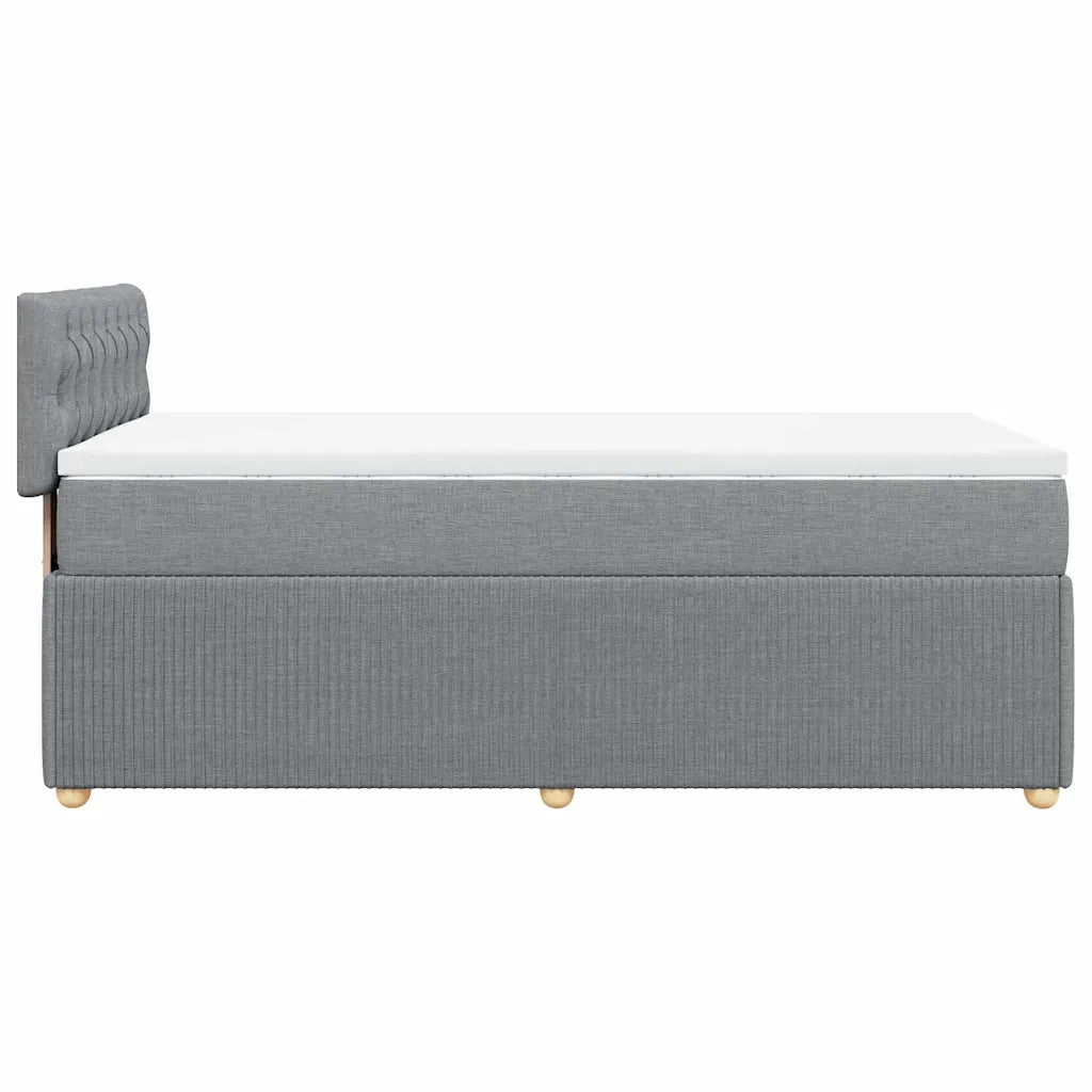 Giroletto a Molle con Materasso Grigio Chiaro 90x200 cm Tessuto