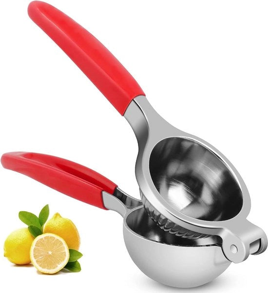 Citruspresse a mano con maniglia morbida - alta pressione - facile da pulire - 88 pollici - maniglia rossa