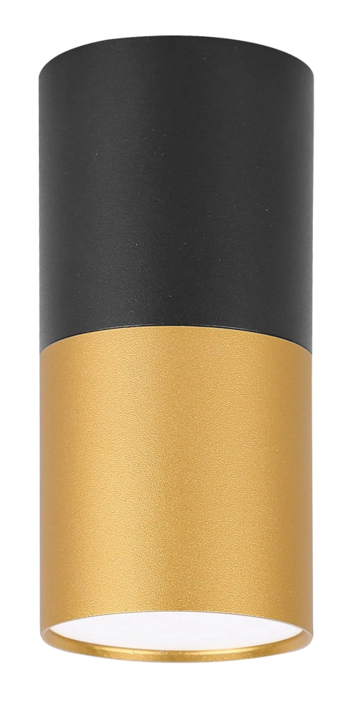 Candellux TUBA faretto da soffitto GU10 nero oro h12cm