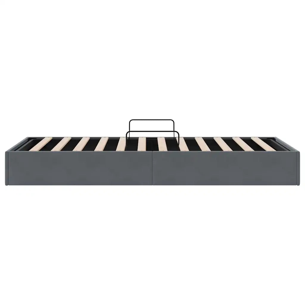 Letto con Contenitore Grigio scuro 100 x 190 cm Velluto 3370131
