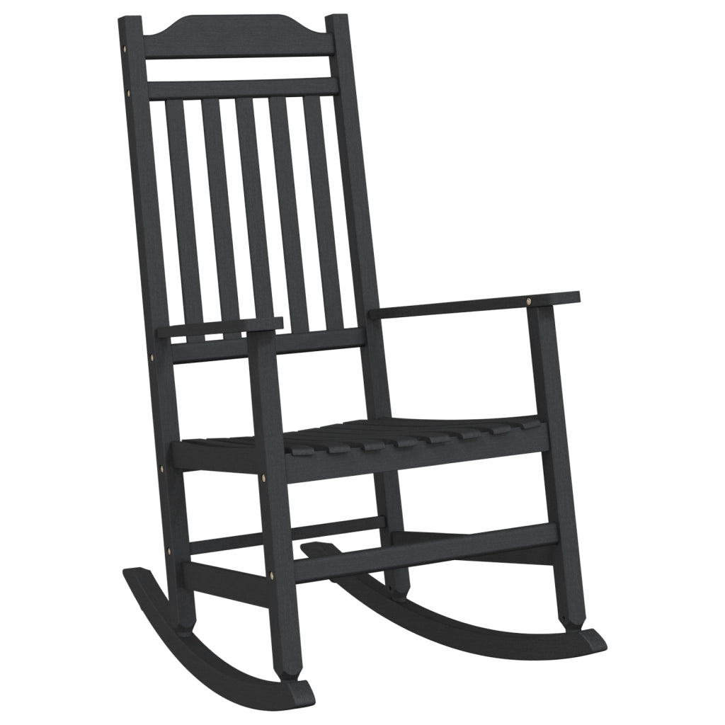 Sedia a dondolo da giardino Nera 65x84x114 cm HDPE