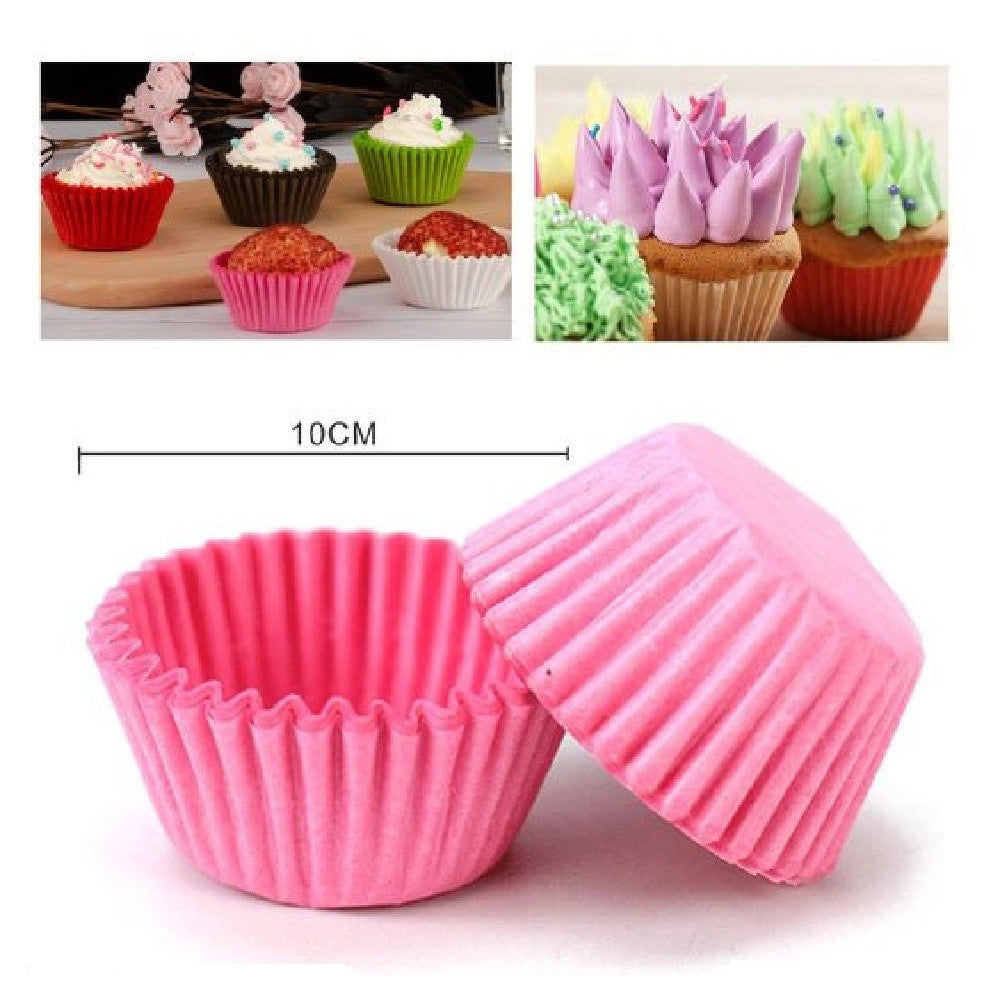 Trade Shop - Set 2 Confezioni 50 Pirottini Carta 10cm Rosa Dolci Cupcake Tortine Muffin 56131 -