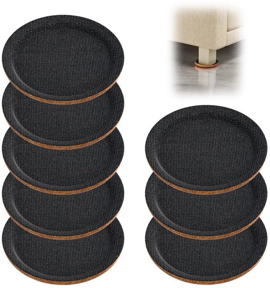 Gomme Antislip per Mobili 8 Pezzi - Pads Ronde - 9 cm - Sotto Sopra Zavorre per Mobili Pesanti - Installazione Facile - Supporti per Mobili