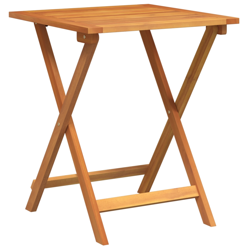 Set Bistro Pieghevole da 3 Pezzi in Legno Massello di Acacia