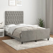 Giroletto senza Materasso Grigio Chiaro 120x190 cm Velluto 3270596