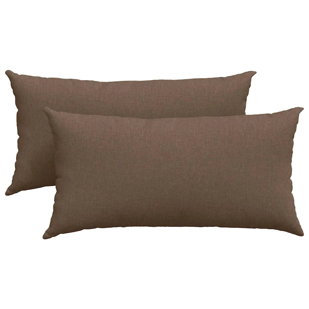 Cuscini da Divano 2 pz | Cuscini per sedie Marrone 80 x 40 cm Tessuto