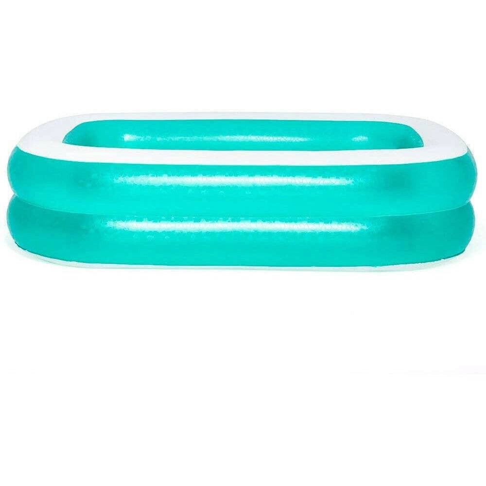 Trade Shop - Piscina Gonfiabile Fuoriterra 2 Anelli Rettangolare 201 X 150 X 51 Cm Giardino -
