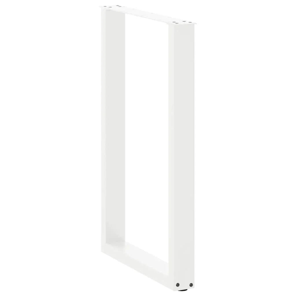 Set di 2 gambe per tavolo da bar a forma di U 60 x 90 cm design moderno con piedini regolabili acciaio bianco 02_0057465