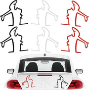 Decorazione auto con striscia cartoon "la linea" di un uomo arrabbiato. 6 pezzi da 8x8 cm.