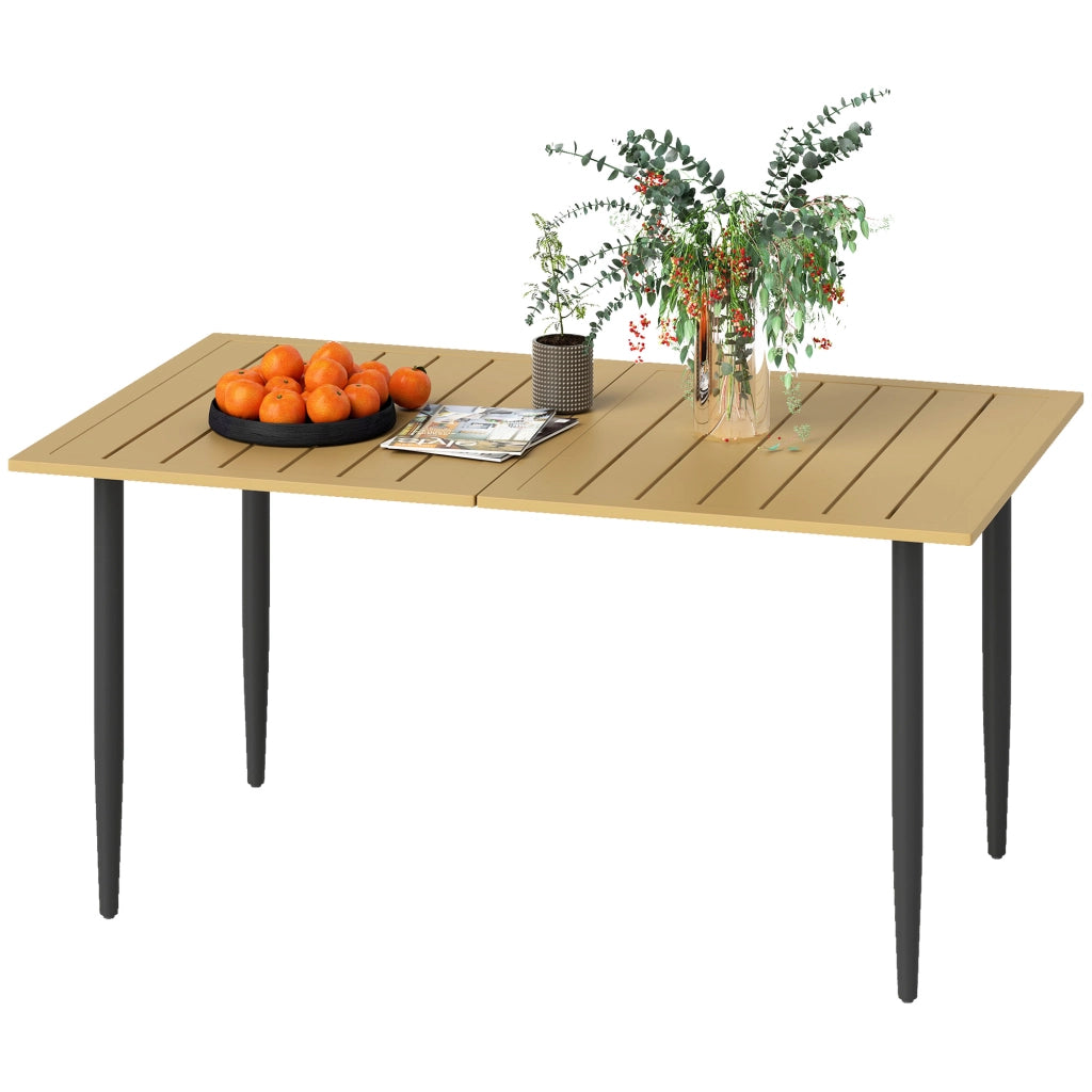 Tavolo da giardino 150x90 ¨C zephmum ¨C marrone, acciaio