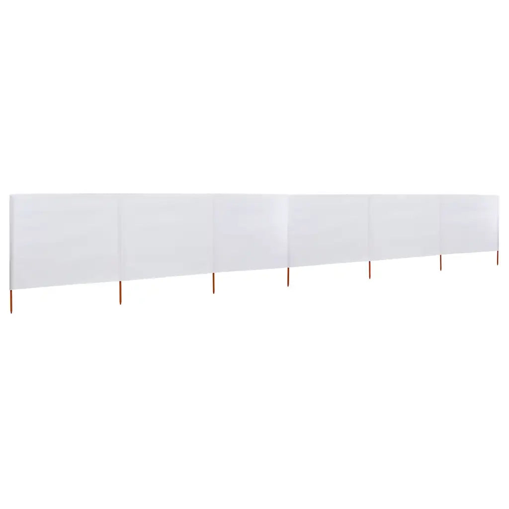 Paravento a 6 Pannelli in Tessuto 800x120 cm Bianco Sabbia CFW6899062