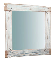 Biscottini Specchio da parete in legno massello L90xPR3,5xH90 cm. effetto antico dipinto