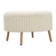 Pouf Goteborg rotondo in tessuto bianco