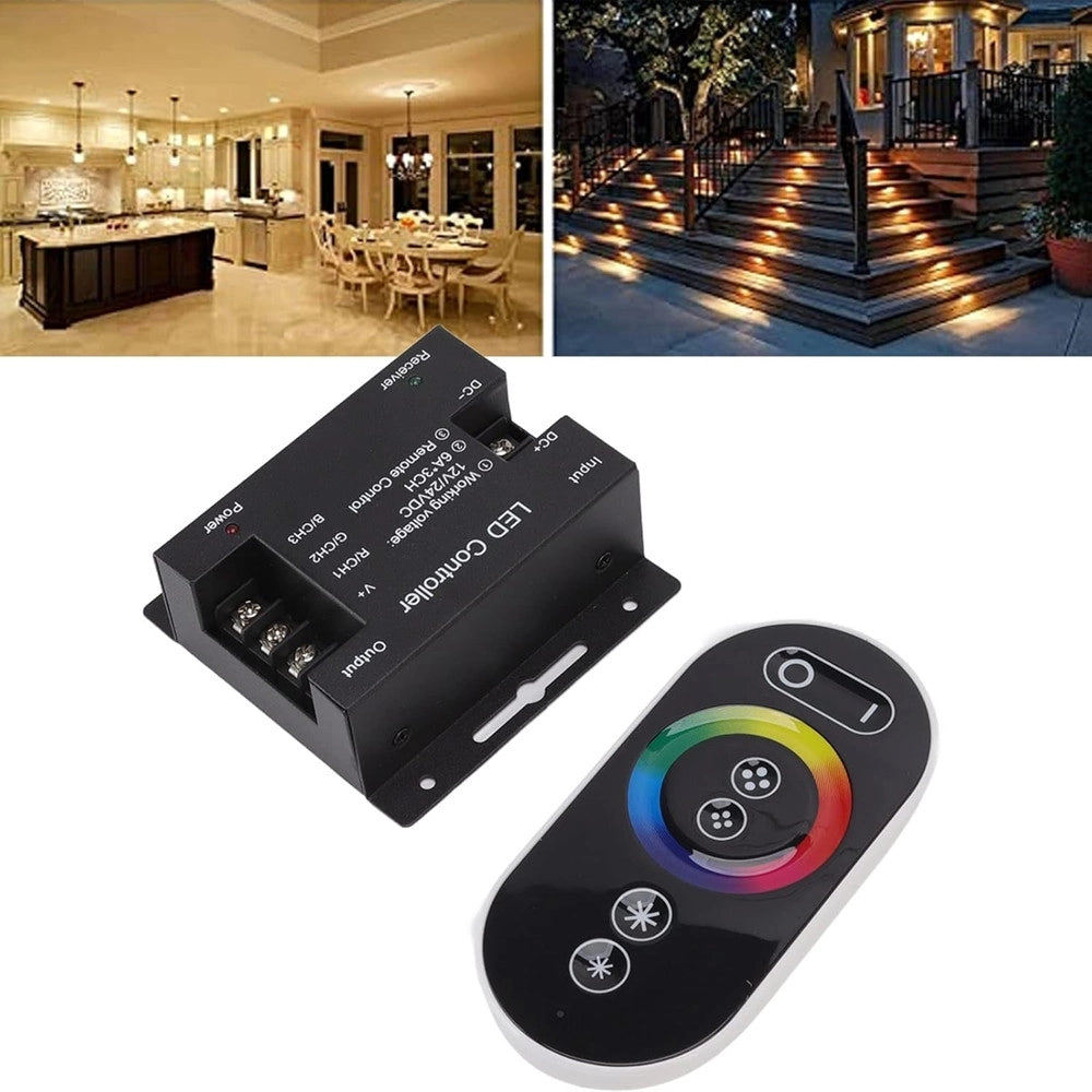 Trade Shop - Controller Per Strisce Led Rgb 12v/24v Interruttore Dimmer A 3 Vie Con Telecomando F53 -