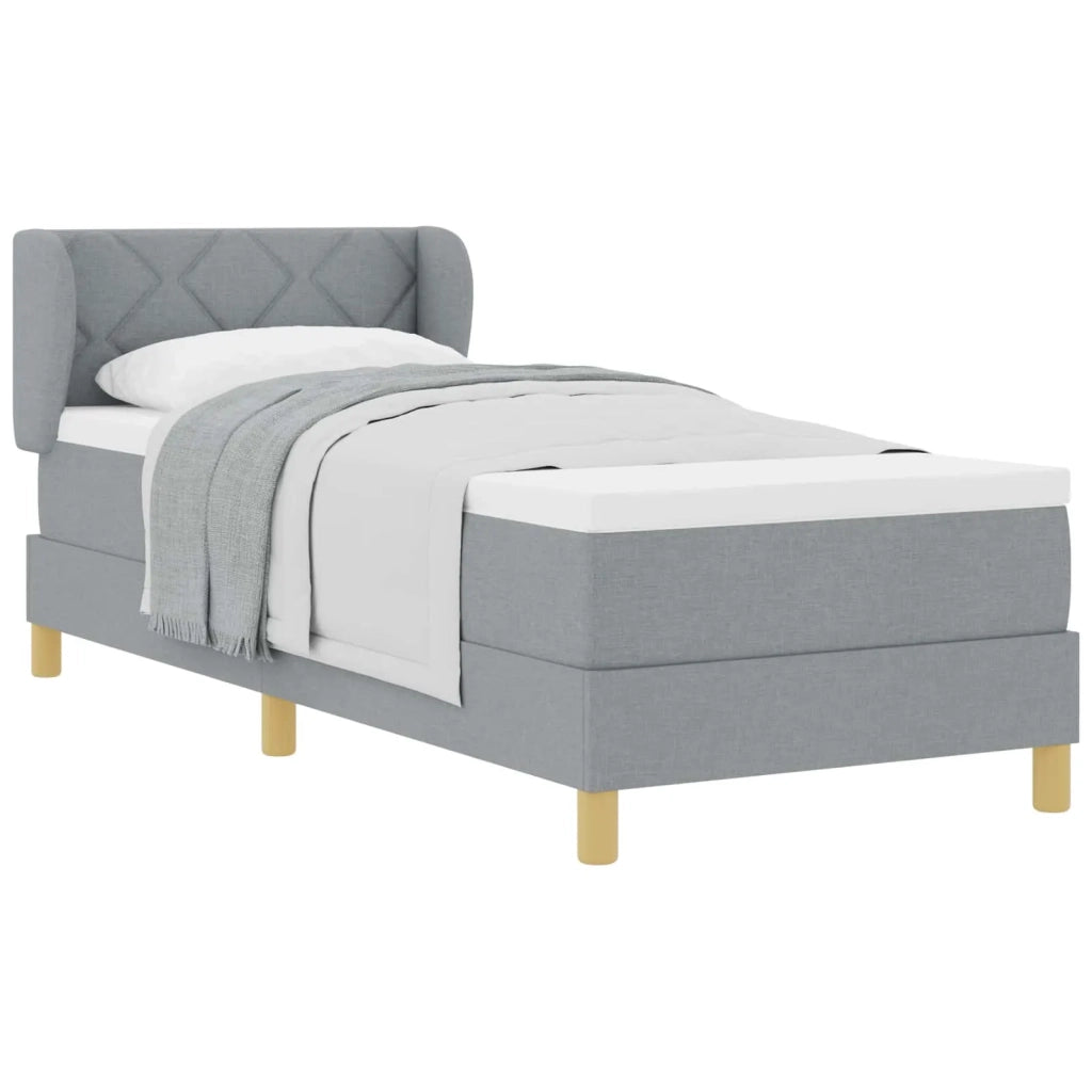 Letto a molle con materasso Grigio chiaro 80 x 200 cm Tessuto 3340241