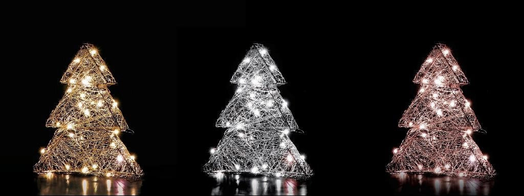 Decorazione Natalizia Albero di Natale Luminoso 30 Led 27 x 5 x 30 cm 3 Colori