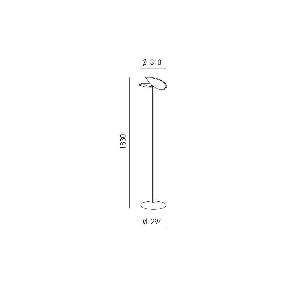Lampada da terra GPIB01 Bianco Opaco 28W LED 1730lm 3000K Dimmerabile Push _ Gealuce