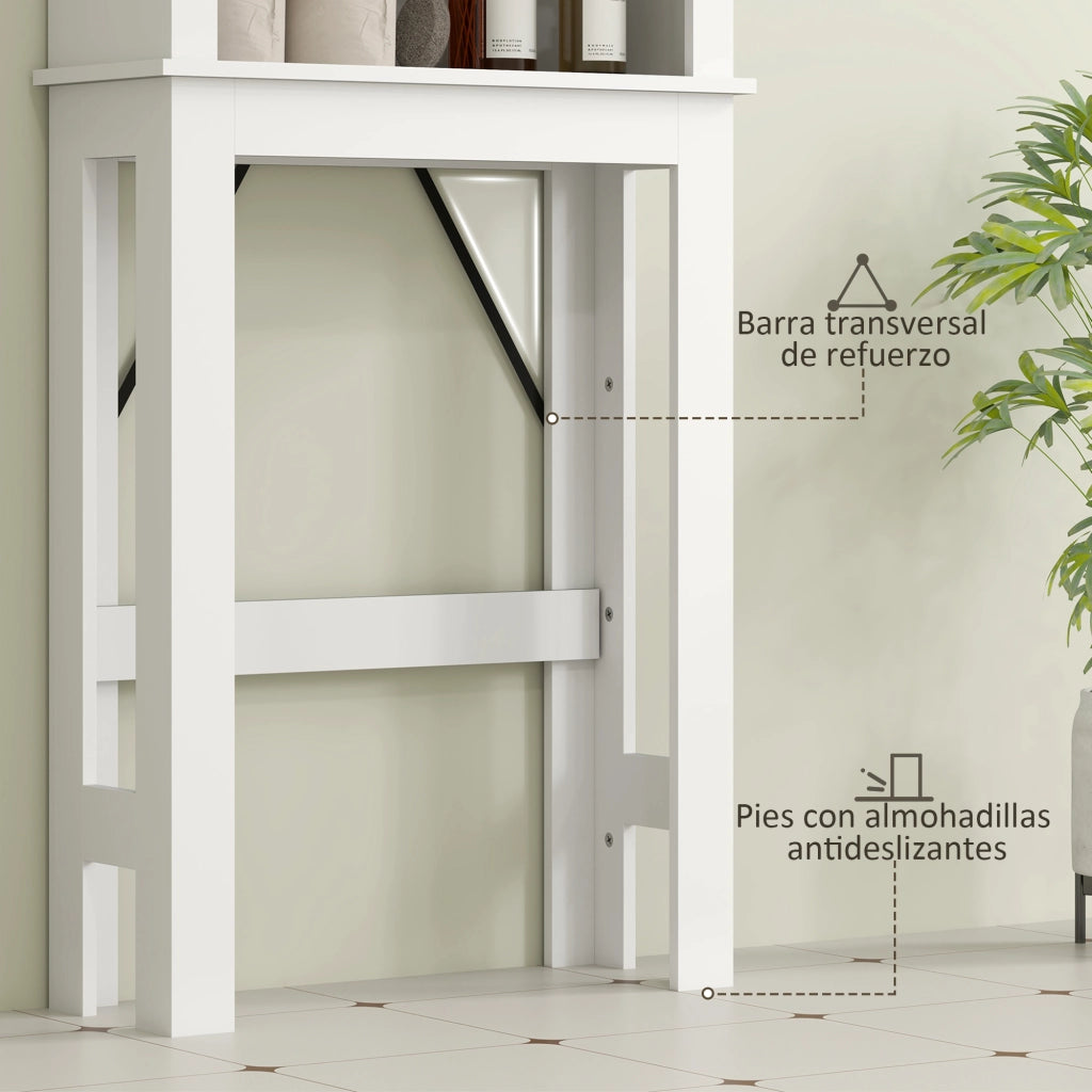 Mobile Bagno Sospeso con Ante Scorrevoli e 6 Scomparti ¨C Zephmum ¨C 67x25x172 Bianco