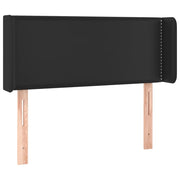 Testiera | Testata ad Orecchio Nera 83x16x78/88 cm in Similpelle