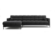 Cosmopolitan Design - Divano angolare sinistro "Bali" 5 posti in tessuto strutturato grigio scuro 