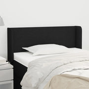 Testiera ad Orecchio-Testata con Orecchie Nera 93x16x78/88 cm in Tessuto 789806