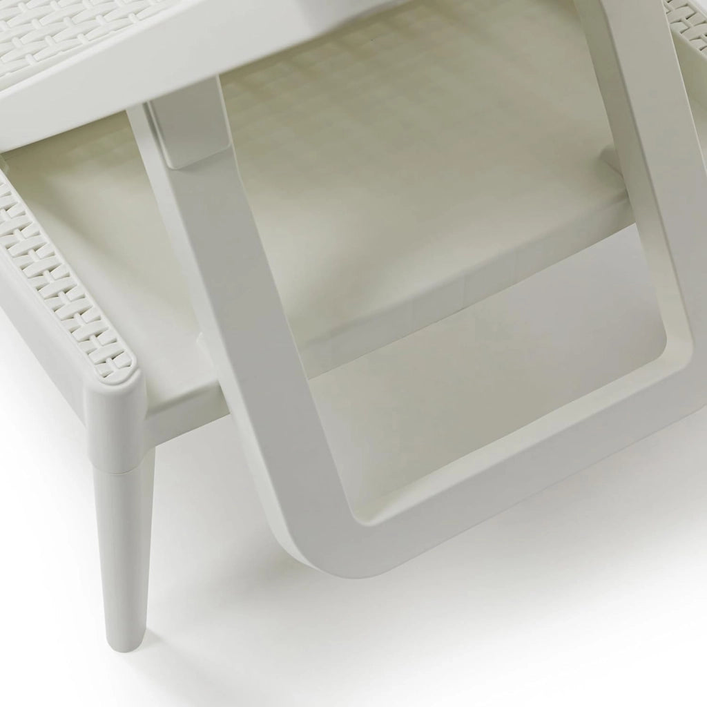 Lettino Sdraio Prendisole da Giardino in Resina Numana Bianco 186 x 60 x 29 cm