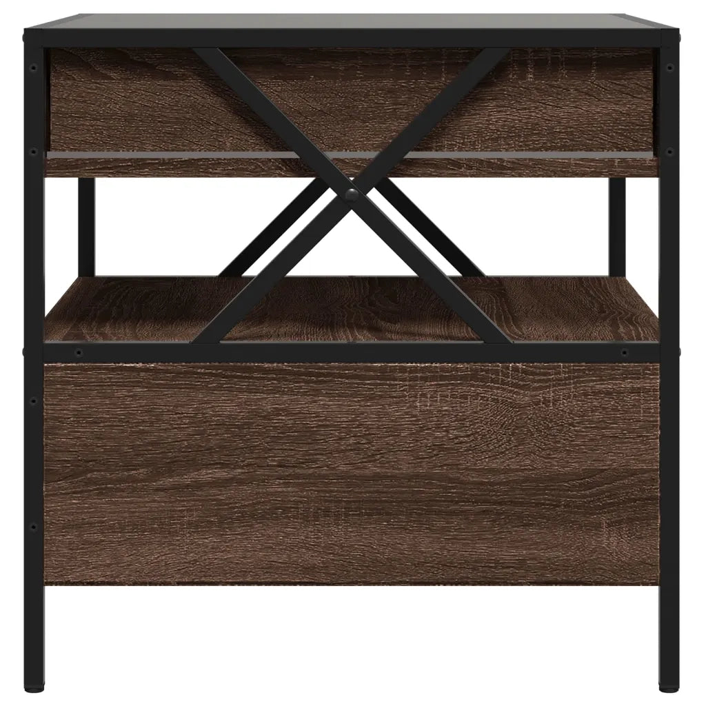 Tavolino da Salotto con LED Infinity Rovere Marrone 50x50x51 cm 847716