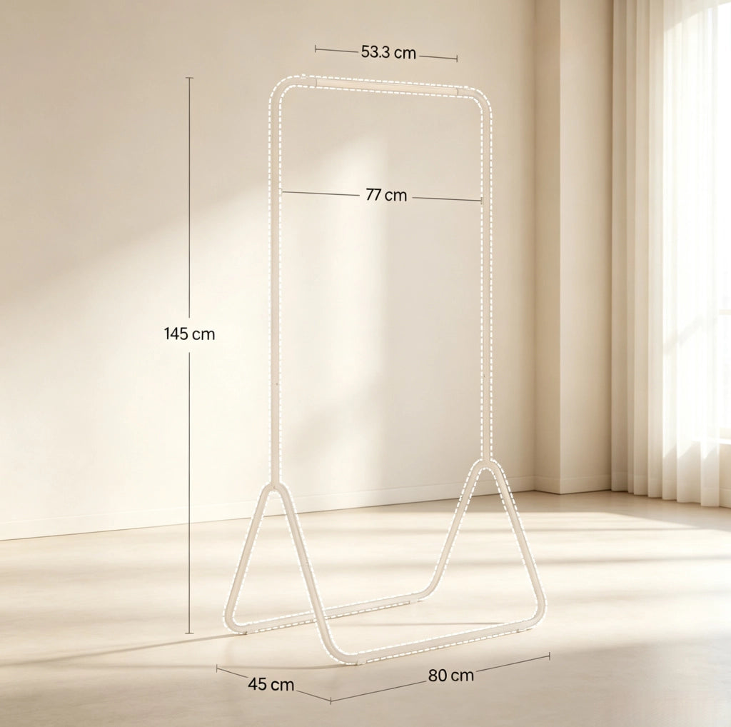 Appendiabiti multifunzione in metallo bianco 80x45x145 cm