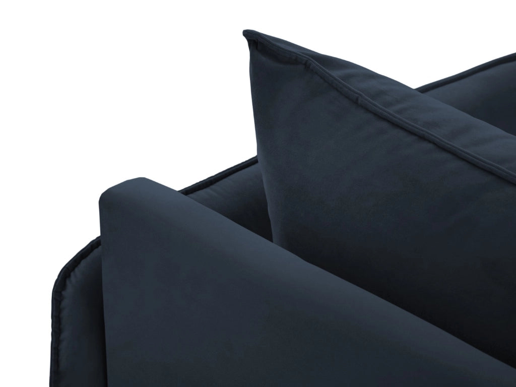 Cosmopolitan Design - Chaise longue destra "Vienna" in velluto blu scuro 