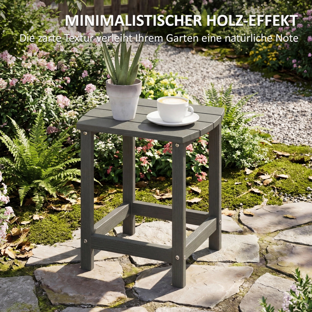 Tavolo da giardino in HDPE ¨C zephmum ¨C Grigio 48x37x46 cm