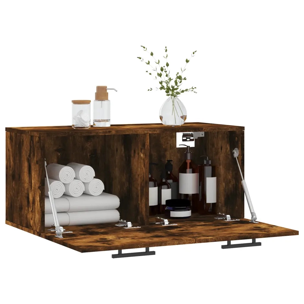 Mobile a Parete Rovere Fumo 80x36,5x35 cm in Legno Multistrato 830105