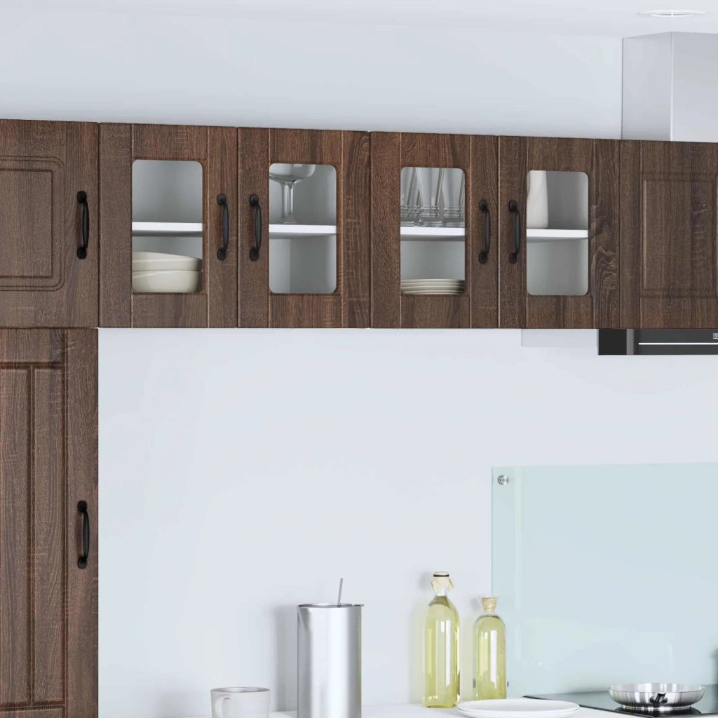 Mobile da cucina con porta 2 pz-Set di 2 Armadio da cucina Rovere Marrone 60 x 31 x 40 cm 222806