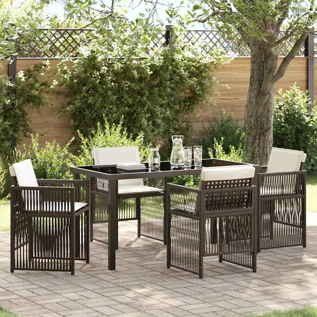 Set da Pranzo per Giardino 5 pcs Marrone 3380658